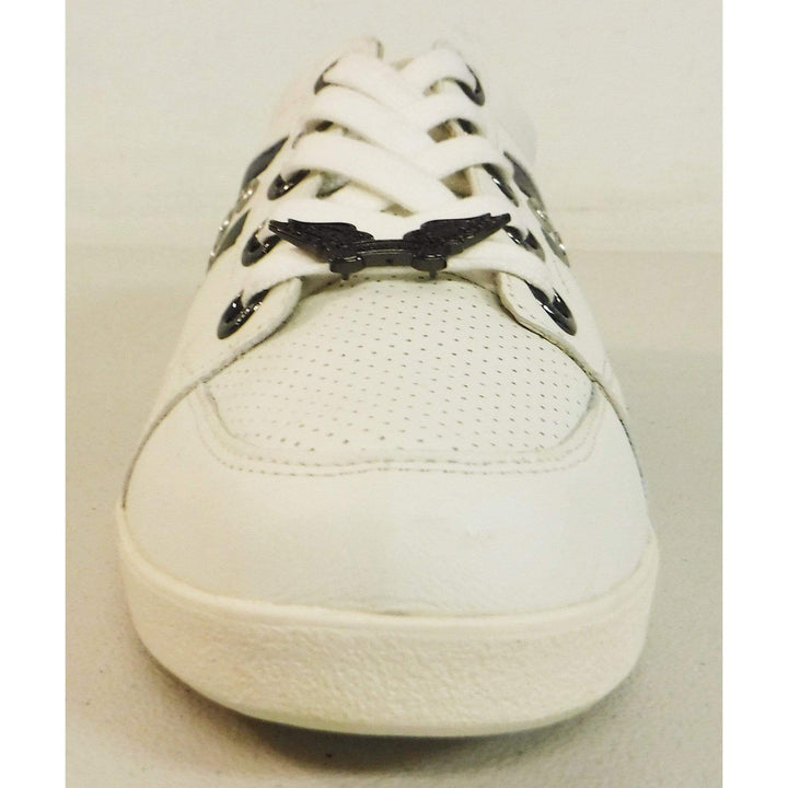 Robins Jean Men's Maddox White Sneakers w/Black Stripes
