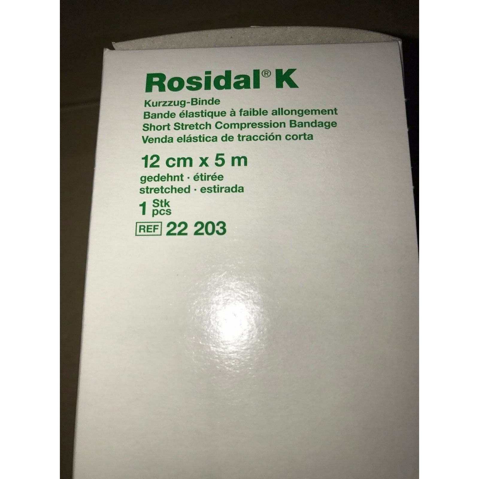Rosidal K short stretch compression bandage, 4" x 5.5 yds, 22203, provides effective support for swelling and injury management.