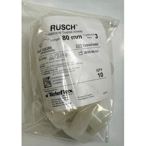 Rusch Traditional Guedel Airway 80mm, Size 3  (10-Pack)