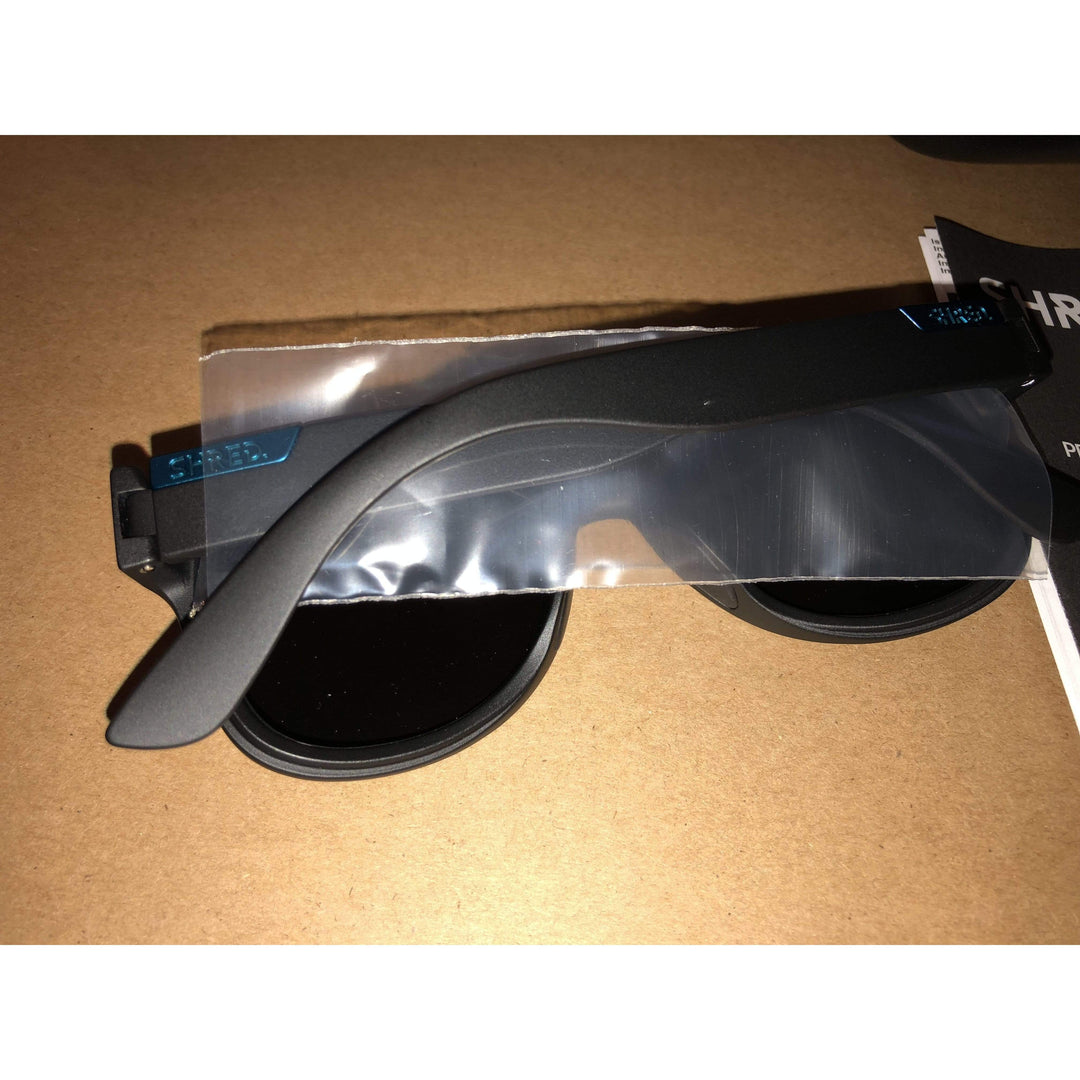 Shred Belushki Black Mens Sunglasses Blue Mirror Polarized Lenses Made In Italy