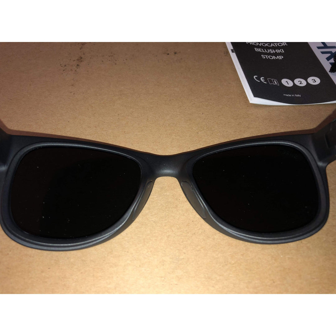 Shred Belushki Black Mens Sunglasses Blue Mirror Polarized Lenses Made In Italy
