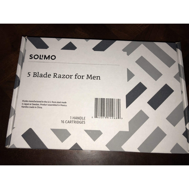 Solimo 5 Blade Razor for Men, Handle &amp; 16 Cartridges
