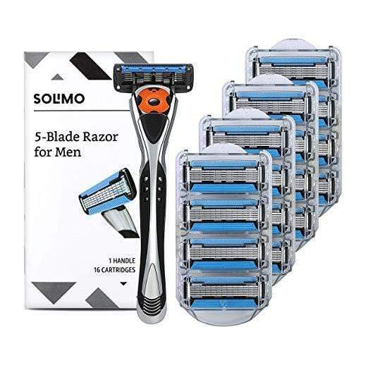 Solimo 5 Blade Razor for Men, Handle & 16 Cartridges