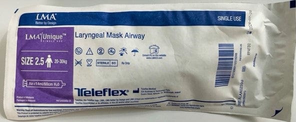 Teleflex LMA Unique Laryngeal Mask Airway ALAA025SU, Size 2.5 (10-Pack)