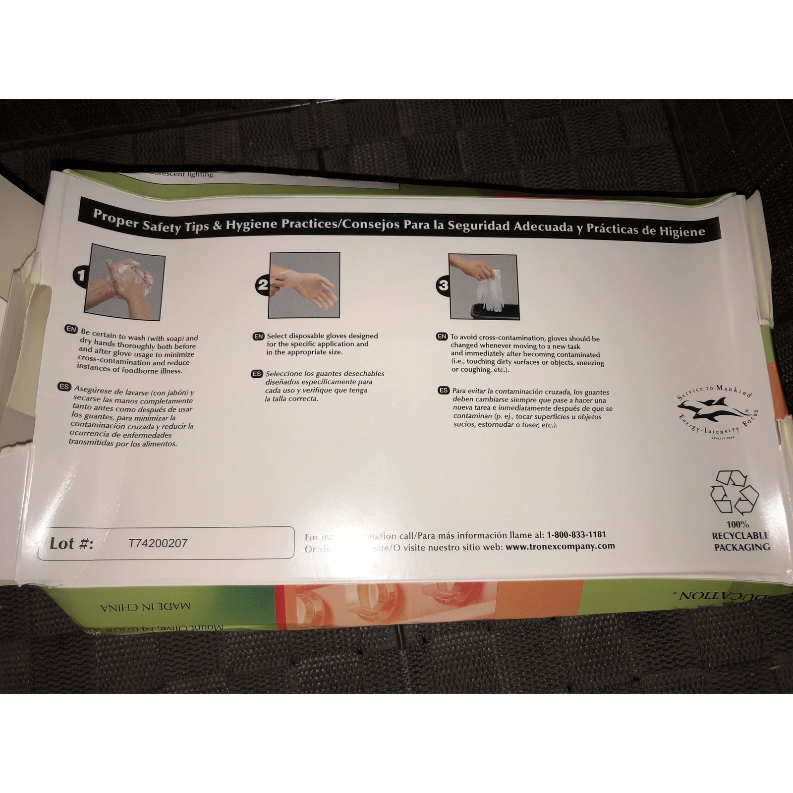 Tronex 8264-35 Glove, Vinyl, New Age, Light-Weight, Powdered, Natural, XL BOX OF 100