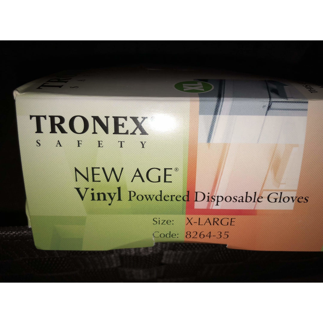 Tronex 8264-35 Glove, Vinyl, New Age, Light-Weight, Powdered, Natural, XL BOX OF 100