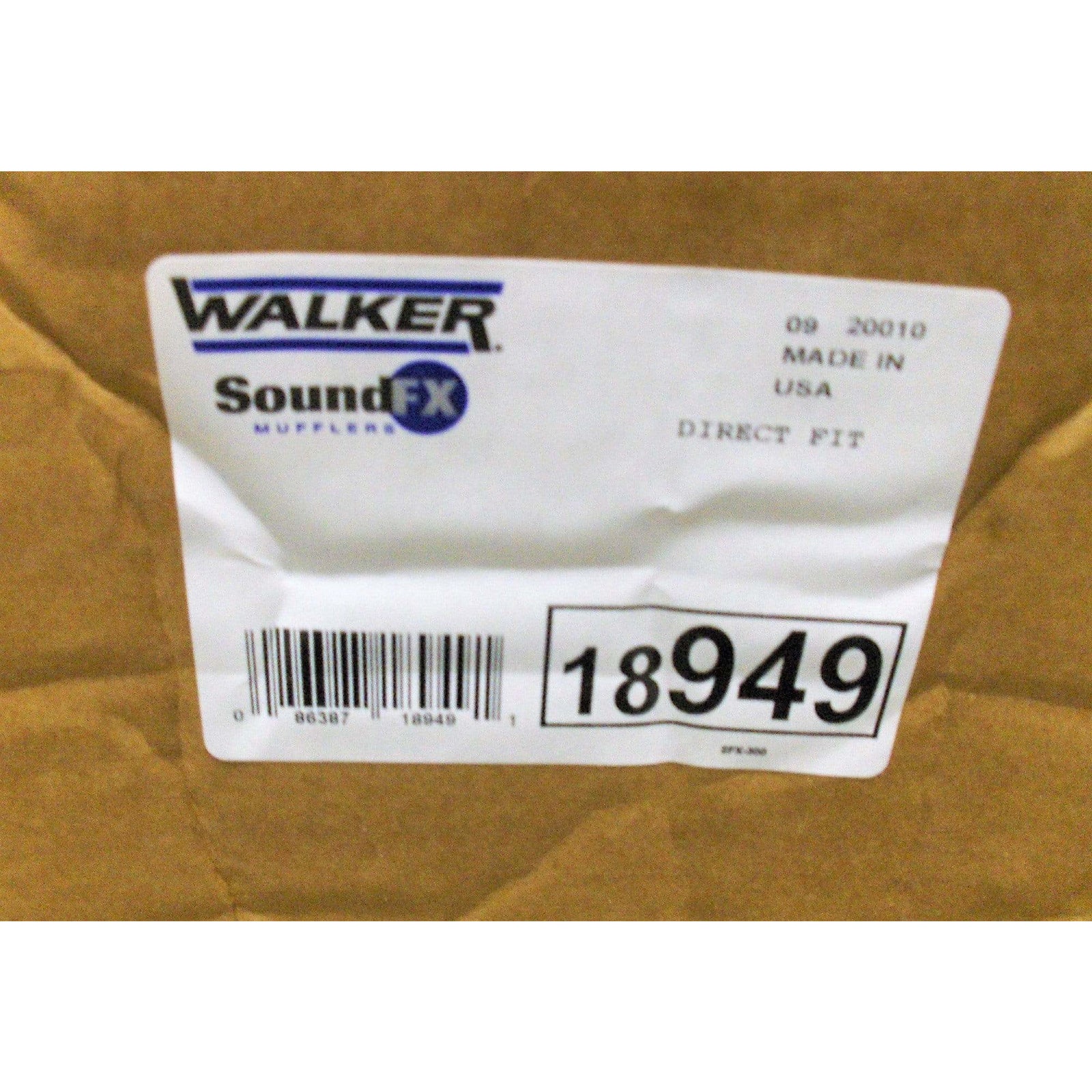 Walker 18949 SoundFX Direct Fit Muffler, durable aluminized steel, precise fit, noise reduction.
