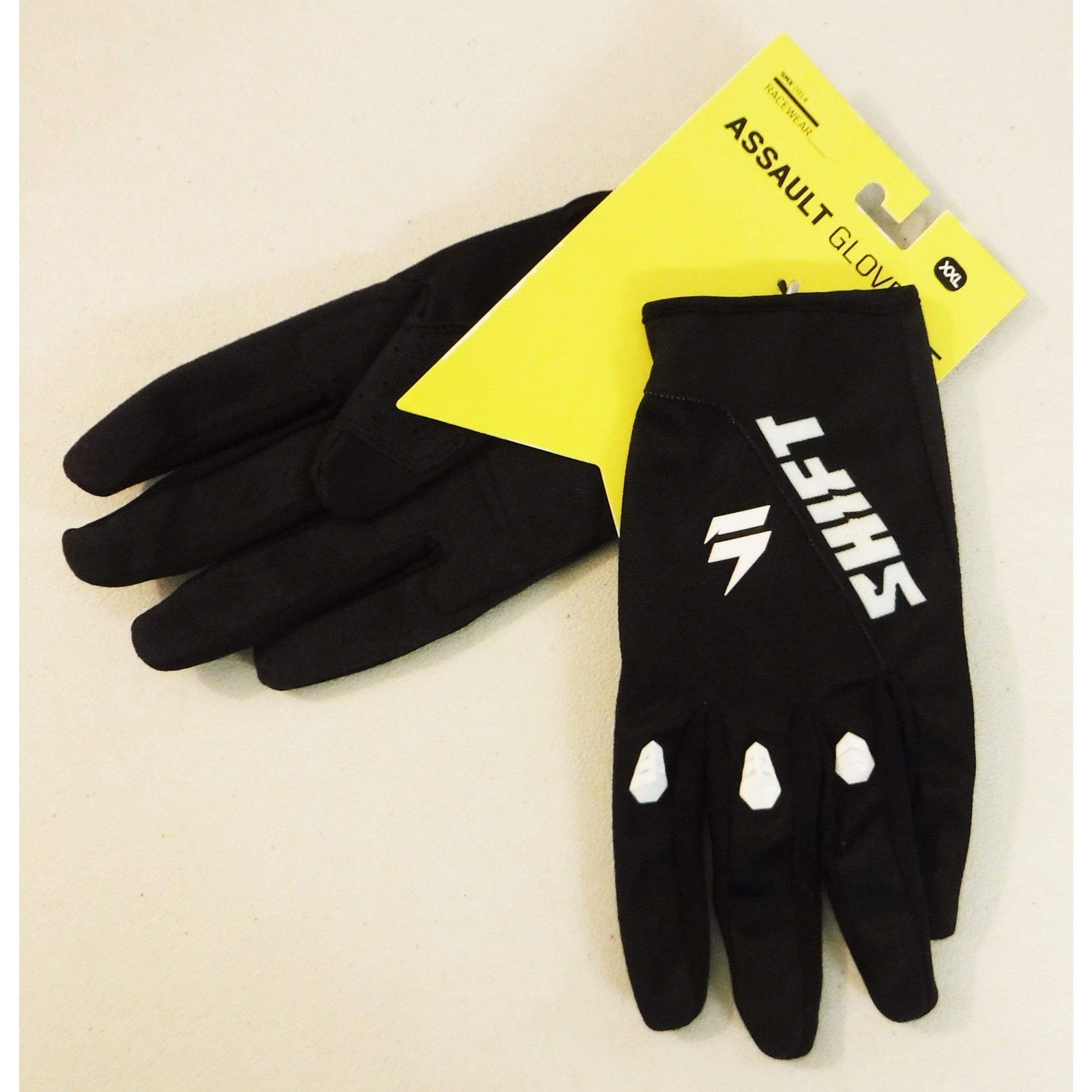 Shift Racing Men's Assault Black Motorcycle Gloves Gant Clarino, XXL