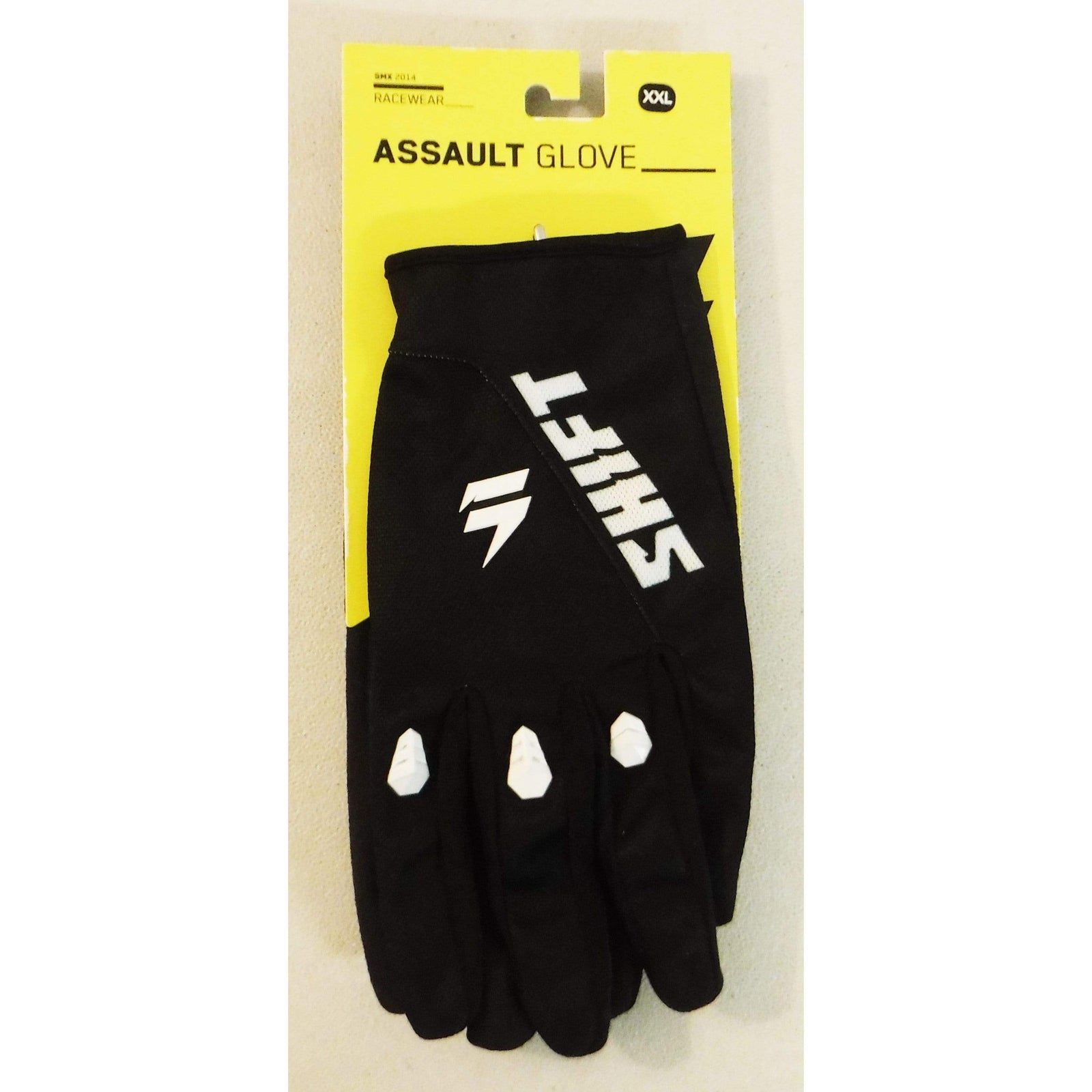 Shift Racing Men's Assault Black Motorcycle Gloves Gant Clarino, XXL